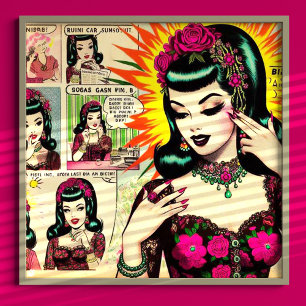Póster Historietas de Chica de color