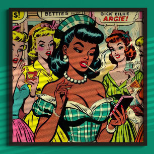 Póster Historietas de Chicas retro