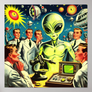 Póster Historietas de ciencia ficción antiguas de extranj