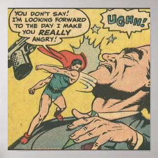 Póster Historietas de los años 50: historietas superheroi