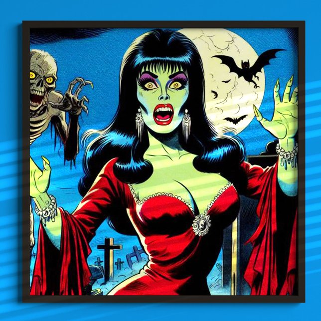 Póster Historietas de mujeres con vampiros retro (Subido por el creador)