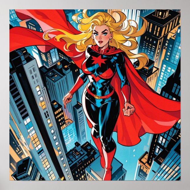 Póster Historietas estadounidenses, superhéroe de histori (Frente)