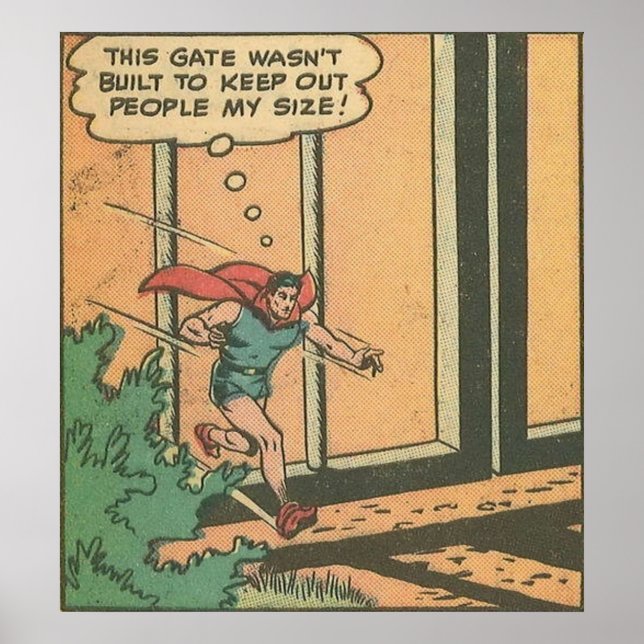 Póster Historietas superheroicas de historietas de época  (Frente)