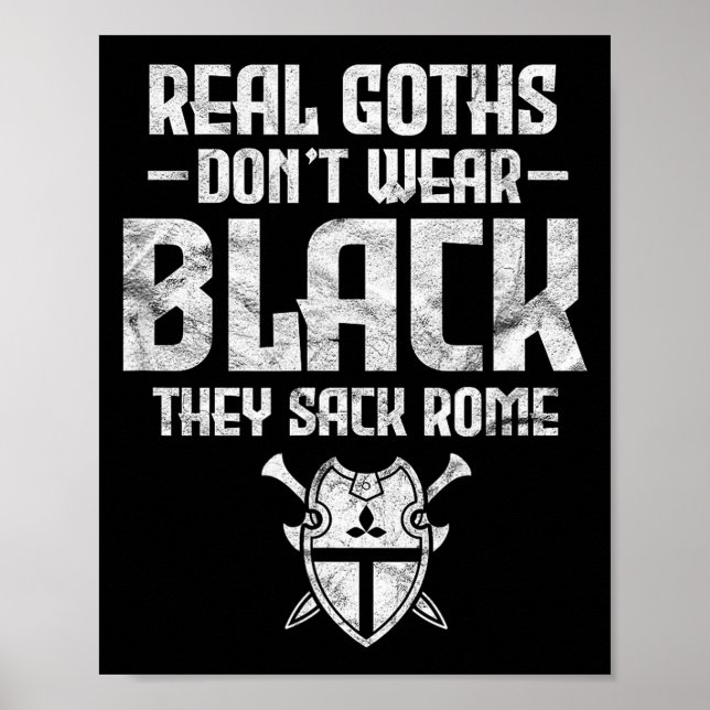 Póster History Teacher Real Goths Don't Wear Black They S (Frente)