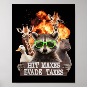 Póster Hit Maxes Evade Impuestos Graciosos Gimnasio Bodyb