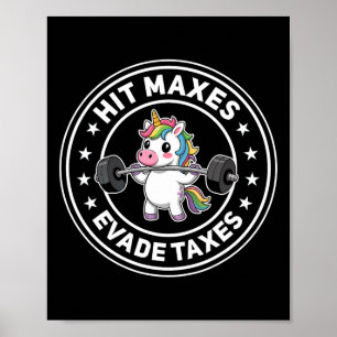 Póster Hit Maxes Evade Impuestos Graciosos Gimnasio Unico