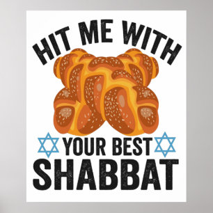 Póster Hit me With Your Best Shabbat Funyn Hanukkah Food