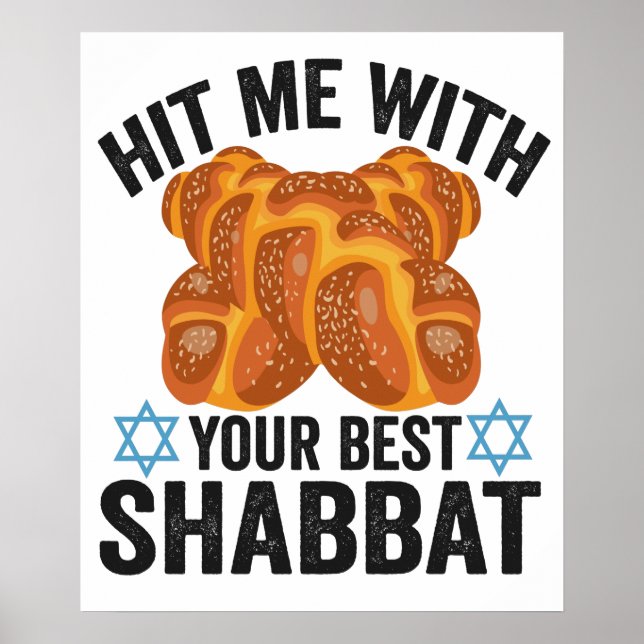 Póster Hit me With Your Best Shabbat Funyn Hanukkah Food (Frente)