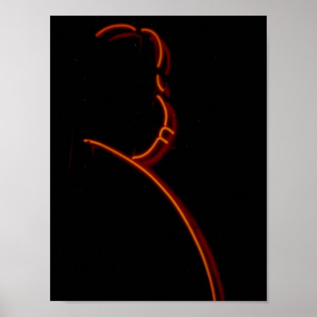 Póster Hitchcock En Neon, Poster del Rótulo Neon de Chica (Frente)