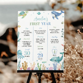 Póster Hito de cumpleaños oceánico bajo el mar