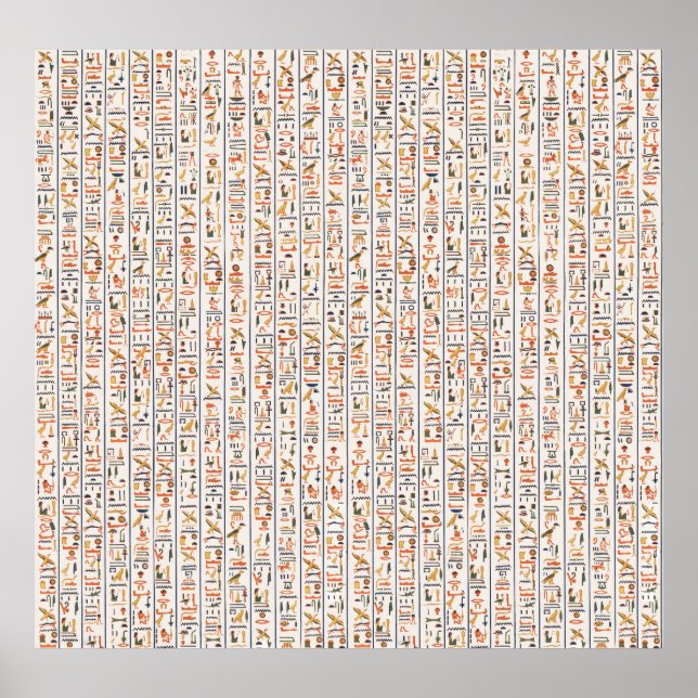 Póster hito de fondo del patrón de los jeroglíficos de eg (Frente)