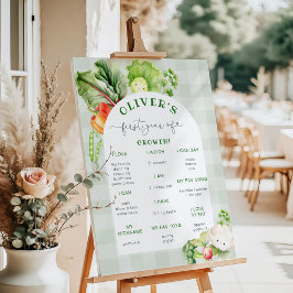 Póster Hito de las hortalizas Baby Cute cultivadas localm