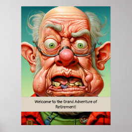 Póster Hito del humor de jubilación Cumpleaños