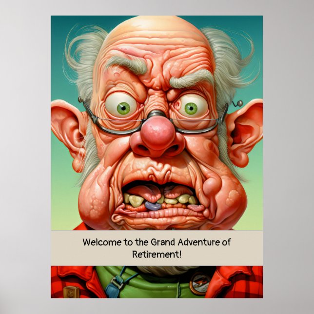 Póster Hito del humor de jubilación Cumpleaños (Frente)