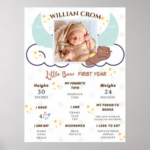 Póster Hito Dreamy Little Bear Primer Año