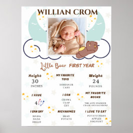 Póster Hito Dreamy Little Bear Primer Año