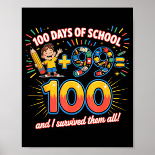 Póster Hito escolar 100 días de diseño de aprendizaje par