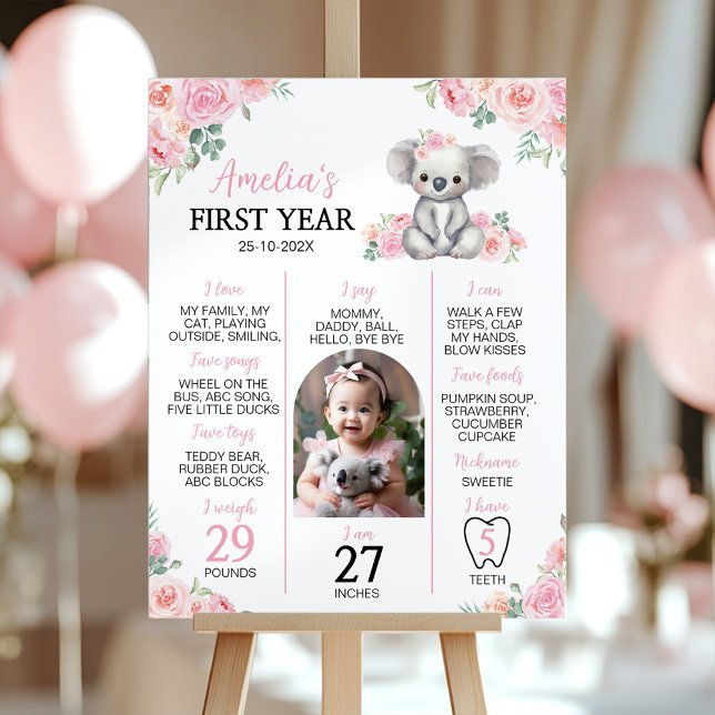 Póster Hito fotográfico de primer año de la floral rosa d (Subido por el creador)