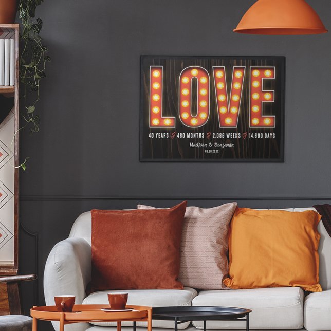 Póster Hito retro 40 años amor personalizado (Subido por el creador)