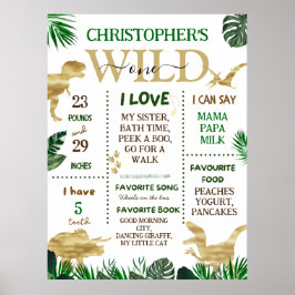 Póster Hitos del primer cumpleaños salvaje