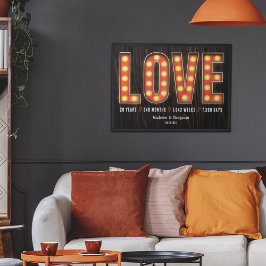 Póster Hitos retro 20 años amor personalizado