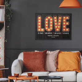 Póster Hitos retro 25 años amor personalizado