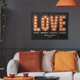 Póster Hitos retro 50 años amor personalizado