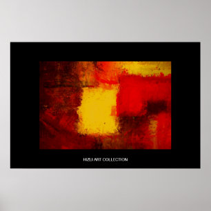 Póster Hizli Art Collection - Red Yellow Brown Modern Abs