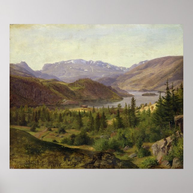 Póster Hjelle in Valders, Tile Fjord, 1835 (Frente)