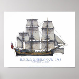 Póster HM Bark Endeavor 1768, tony fernandes