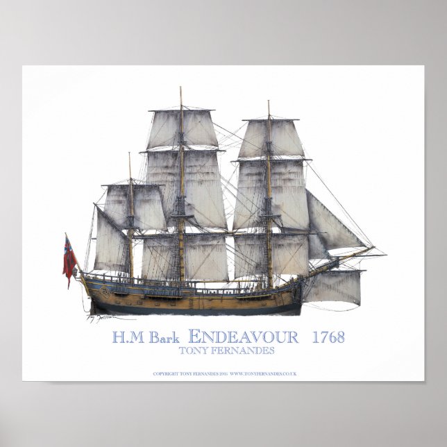Póster HM Bark Endeavor 1768, tony fernandes (Frente)