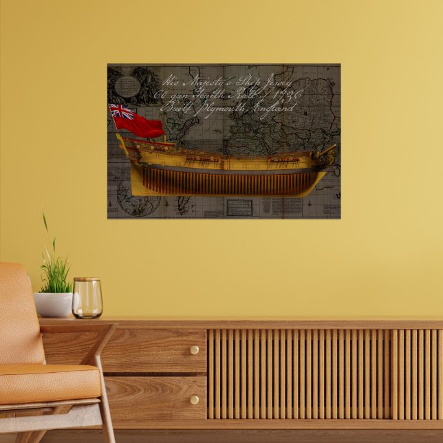 Póster HMS Jersey Buque de Línea Pintura Histórica (Salón 2)