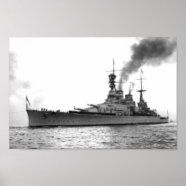Póster HMS Renown - Vintage Nautical Battlecruiser