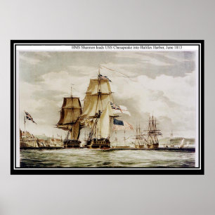 Póster HMS Shannon y USS Chesapeake en Halifax