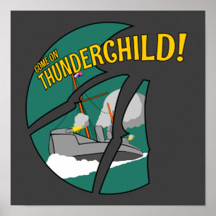 Póster HMS Thunderchild y la batalla con los Martian