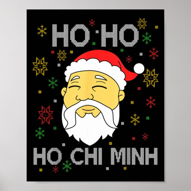Póster Ho Ho Ho Chi Minh Asian Vietnamese Santa Claus Chr (Frente)