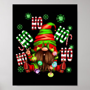 Póster Ho Ho Ho Ho Elf Gnome Navidades Niños Chicas Noche