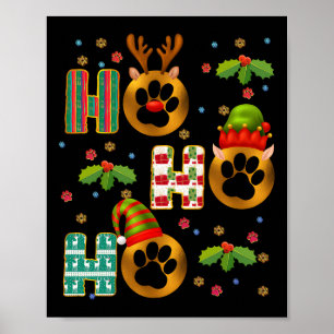 Póster Ho Ho Ho Ho Ho Paw Navidades de Veterinaria