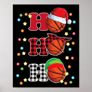 Póster Ho Ho Ho Ho Ho Santa Red Plaid Navidades enciende 
