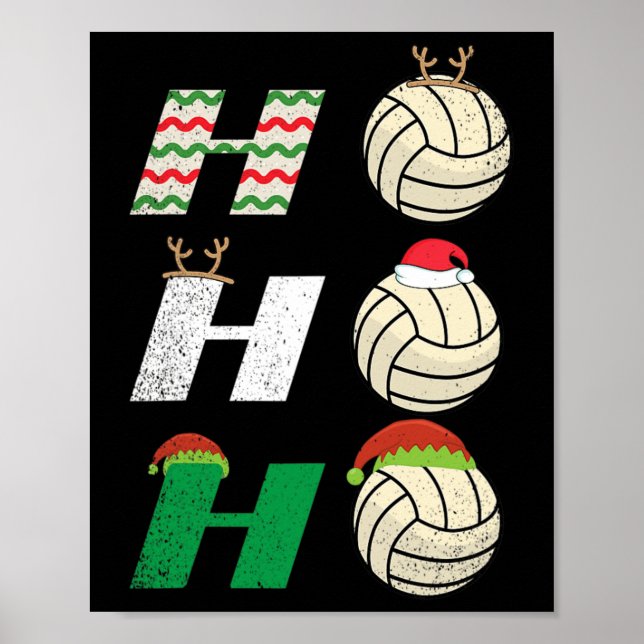 Póster Ho Ho Ho Ho - Navidad de Voleibol Team Enthus (Frente)