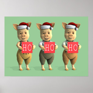 Póster Ho Ho Ho Ho Piglets