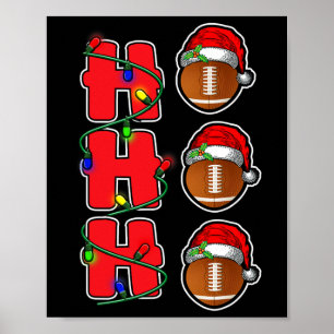 Póster Ho Ho Ho Ho Santa Hat Navidades de la pelota de fú