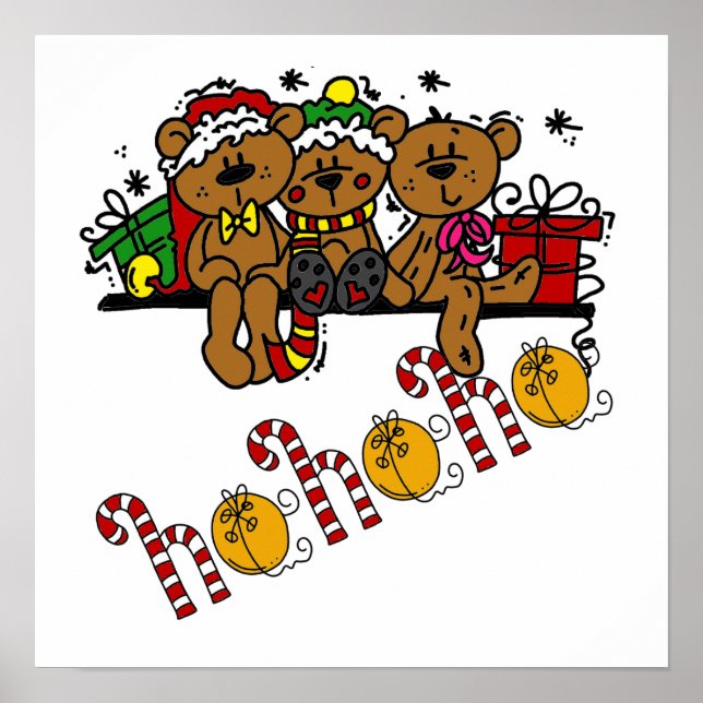 Póster Ho Ho Ho Ho Teddy Bears (Frente)