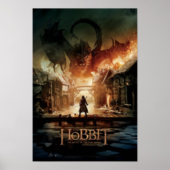 Póster Hobbit - Poster de cine de Laketown (Frente)