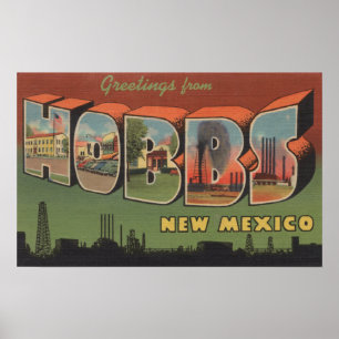 Póster Hobbs, New Mexico - Large Letter Scenes
