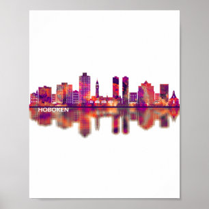 Póster Hoboken New Jersey Skyline