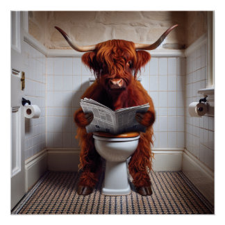 Póster Hochland Kuh / Highland Cow / liest News
