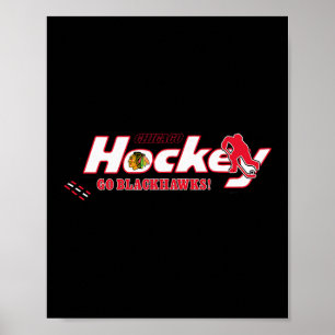 Póster Hockey Chicago Blackhawks Gris Licencia Oficial