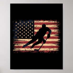 Póster Hockey de bandera americana