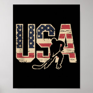 Póster Hockey de bandera americana